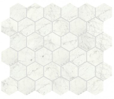 I Marmi Marble Look Tile Hexagon Mosaic 2" x 2" - Carrara Matte