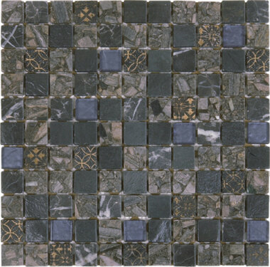 Marble Stone Tile Mosaic 1" x 1" - Mix Grey/Blue