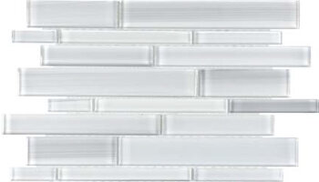 Bliss Fusion Glass Tile Random Strip Mosaic - Ice