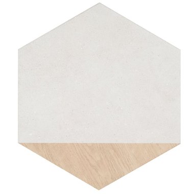 Piaka Hexagon Tile 13" x 14" - Wood White
