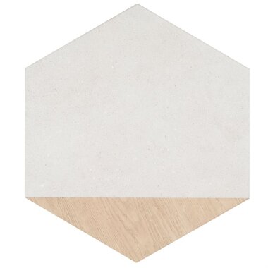 Piaka Hexagon Tile 13" x 14" - Wood White