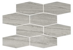 Evolution Tile Mosaic Hexagon Matte 10" x 15" - Light Gray