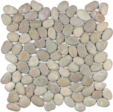 Spa Pebbles Natural Mosaic 12" x 12" - Driftwood Tan