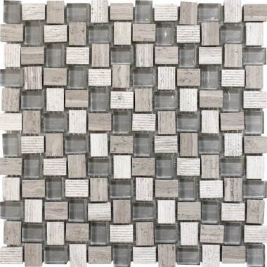 Bali Balinese Mosaic Tile - 11.8" x 11.8" - Gray