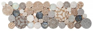 Round Mosaics 4" x 12" - Beige Penny