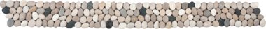 Pebble Rectified Matte Interlocking Border 4" x 12" - Mix White/Grey/Beige/Black