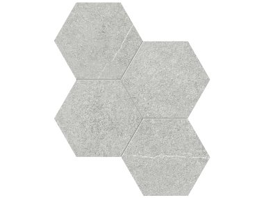 Mjork 6" Hexagon Mosaic Tile 6" x 6" - Ash