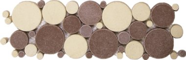 Reconstituted Stone Tile Mosaic Border 4" x 12" - Mix Beige/Brown