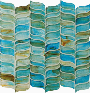 Secret Garden Glass 2" x 1/2" x 2" x 1" - Blue Wisteria