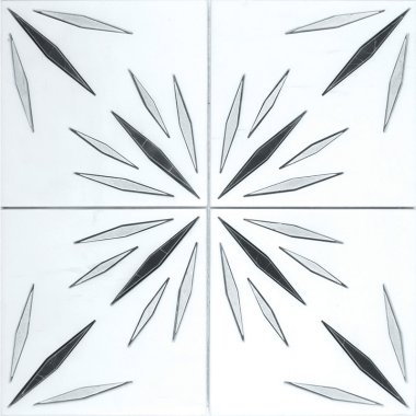 Artistic Aura White Mosaic Tile - 12" x 12" - White