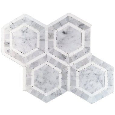 Metrology Hexagon Tile 10.75" x 12.25" - Carrara & Thassos
