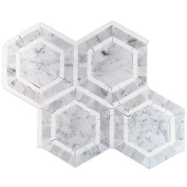 Metrology Hexagon Tile 10.75" x 12.25" - Carrara & Thassos