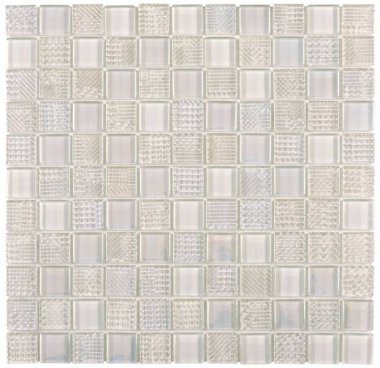 Glass Tile Mosaic 1" x 1" - Mix White