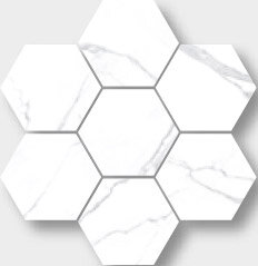 Statuario Tile Hex 3" x 3" - Statuario