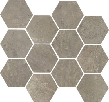Concrete Hexagon Mosaic 11.69" x 12.4" - Argento