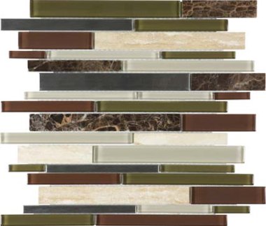 Bliss Stainless Glass Tile Mosaic - Deep Grotto