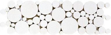 Reconstituted Stone Tile Round Mosaic Interlocking 4" x 12" - White