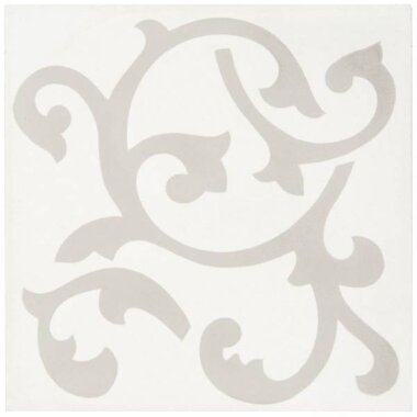 Bati Orient Cement Tile Decor Classic 8" x 8" - Off White/Dark Grey