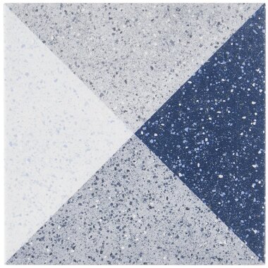 GeoPrism Cement Decor Tile 8" x 8" - Navy