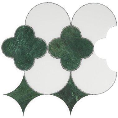 Fiore Decor Tile 16" x 16" - Verde