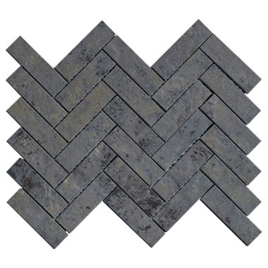 Artile Herringbone Mosaic Tile 10.03" x 10.62" - Ocean Blue