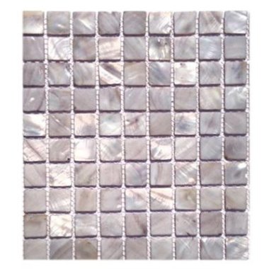 Freshwater Shell Tile Squares 1" x 1" - Pearl Gray Mist