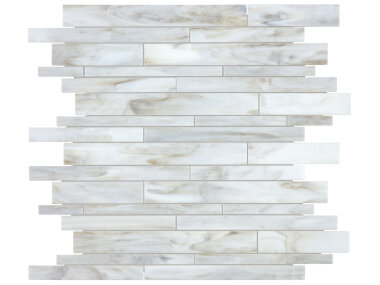 Baroque Random Strip Mosaic Tile - Calacatta