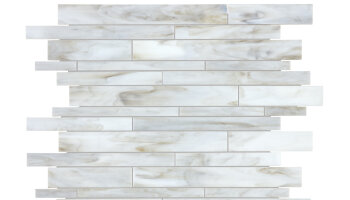 Baroque Random Strip Mosaic Tile - Calacatta