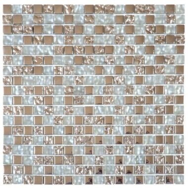 Glass Tile Decor 5/8" x 5/8" - Mix Grey