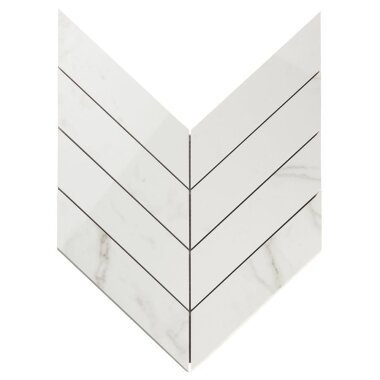 Lithe Chevron Mosaic Tile 11.02" x 11.22" - Statuario Venato