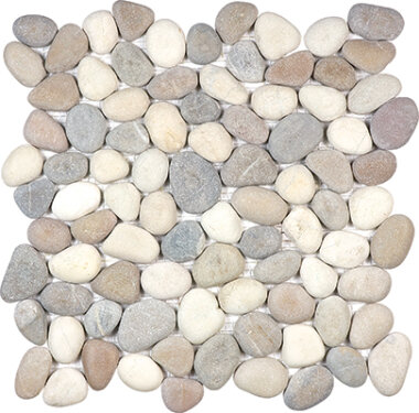 Spa Pebbles Natural Mosaic 12" x 12" - Harmony Warm Blend