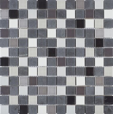 Marble Stone Tile Mosaic 7/8" x 7/8" - Mix Slate/Black/White