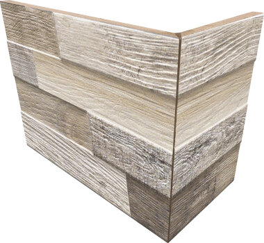 Wall Art Outer Corner Wood Look Porcelain Tile 8.25" x 4.5" - Taupe