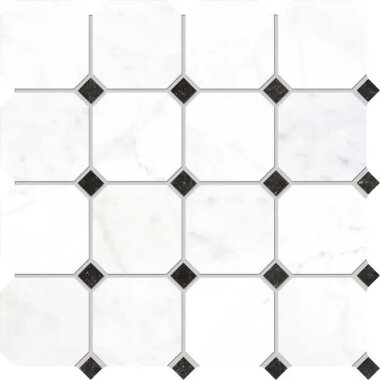 Concert Octagono Mosaic Marble Look Tile 12" x 12" - White