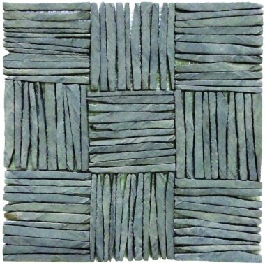 Slate Tile Multiple Square Interlocking 12" x 12" - Black