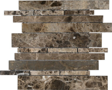 Emperador Dark Line Mosaic Linear - Emperador Dark