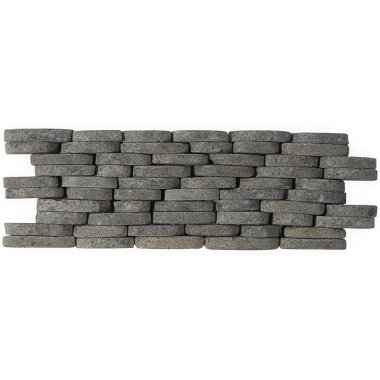 Pebblestone Stacked Sliced Tile 4" x 10.75" - Black Lava