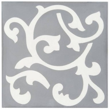 Bati Orient Cement Tile Decor Classic 8" x 8" - Dark Grey/Off White