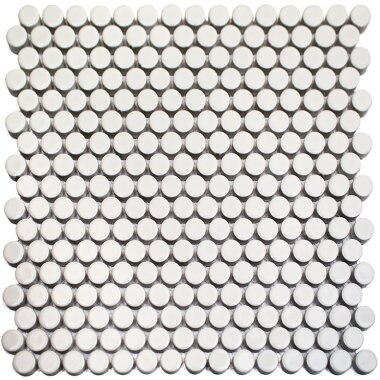 Simple 2.0 Penny Rounds Tile 11.49" x 12.32" - Solid White