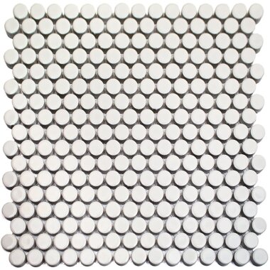 Simple 2.0 Penny Rounds Tile 11.49" x 12.32" - Solid White