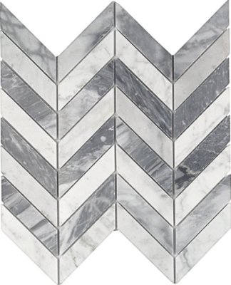Falcon Tile 10 3/4" x 10 3/4" - White Carrara and Bardiglio