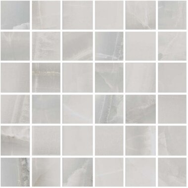 Akoya Mosaic 2"x2" Marble Look Tile 12" x 12" - Silver