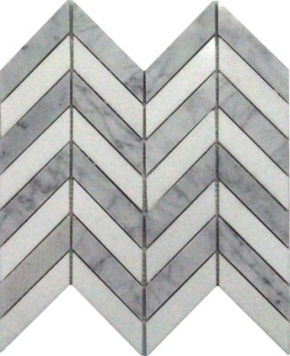 Falcon Tile 10 3/4" x 10 3/4" - White Carrara and Thassos