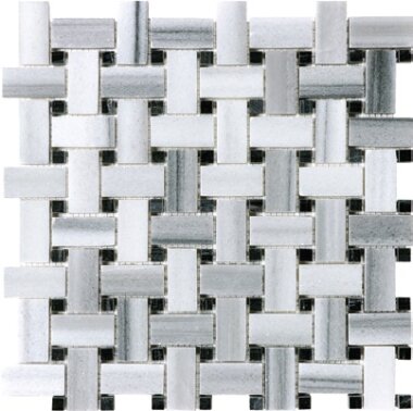 Fluid Marble Basketweave (Honed) 12" x 12" - Fluid