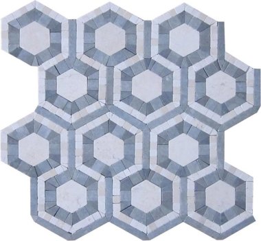 Evo Hex Tile 12" x 12" - Carrara & Moonstone