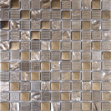 Glass Tile Mosaic Square Glossy 11.8" x 11.8" - Silver