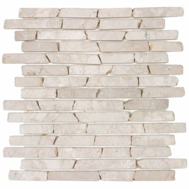 Marble Stone Broken Brick Marble Mosaic Tile 11" x 12" - White