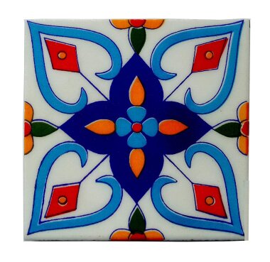 Ceramic Mosaic 4"x4" Tile - Multicolor