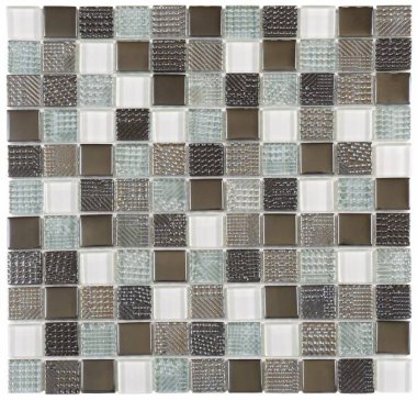 Glass Tile Mosaic 1" x 1" - Mix Grey