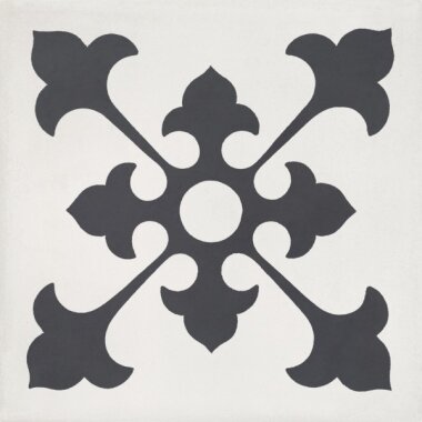 Bati Orient Cement Tile Decor Classic 8" x 8" - Antracite/Off White